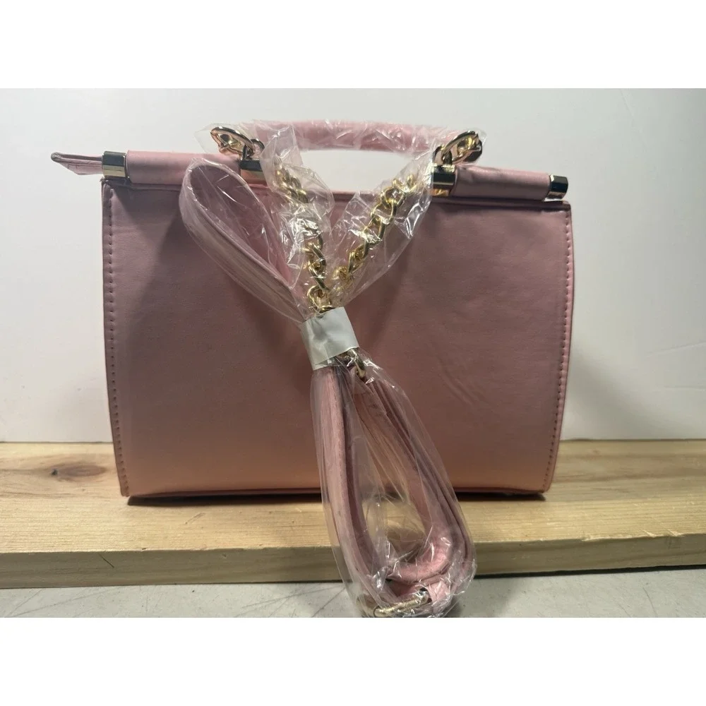 bebe Nola Small Satchel/Top Handle Crossbody Blush Quilted w/Strap NWT